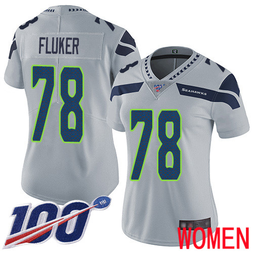 Seattle Seahawks Limited Grey Women D.J. Fluker Alternate Jersey NFL Football 78 100th Season Vapor Untouchable